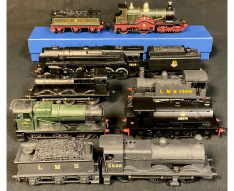 Trains, OO Gauge, including a 0-4-0 tank locomotive, L.M.S. black livery, No.58862, unboxed, white metal model, unmarked but 