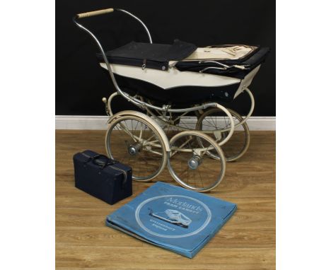 A vintage Silver Cross pram and a Morlands pram canopy, boxed (2) 