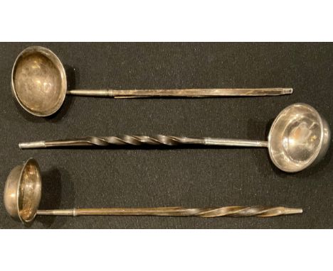 A Victorian silver toddy ladle, Sheffield 1853; others (3) 