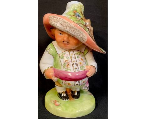 A Royal Crown Derby Mansion House Dwarf, by M E Reynolds, signed, his short hat titled "Auction of Elegant Household Furnitur