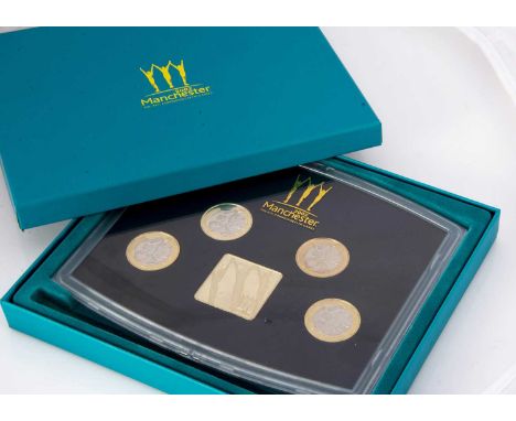 A 2002 Royal Mint Commonwealth Games four £2 proof coin set, in plastic holder and with leaflet and outer box