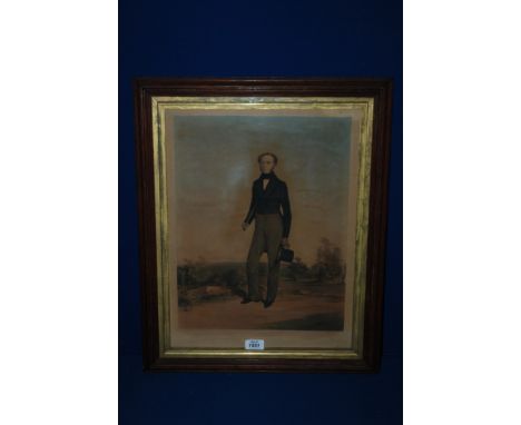 A late 18th c. lithograph of  gentleman, 18'' x 13''