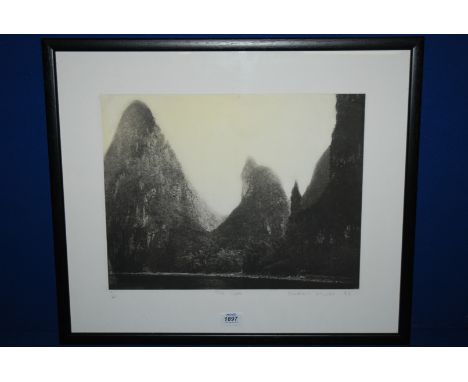 A signed limited edition Print 'The Gate' no. 8/40 by Barbara Marks '99, 16'' x 12 1/2''.