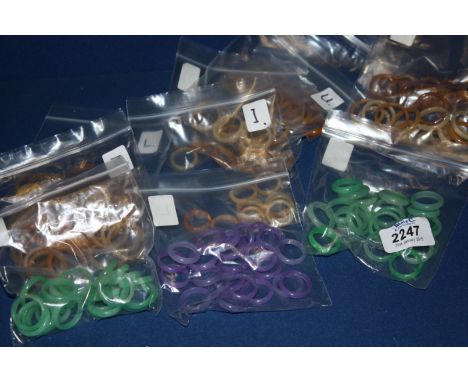 A quantity of Jade style rings
