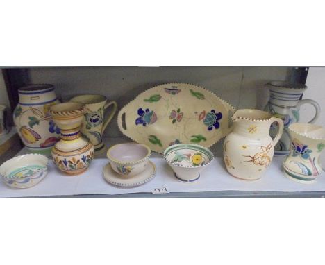 A mixed lot of ceramics including Honiton pottery (one piece a/f)