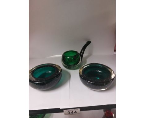 2 Whitefriars ashtrays &amp; a pipe, possible Whitefriars