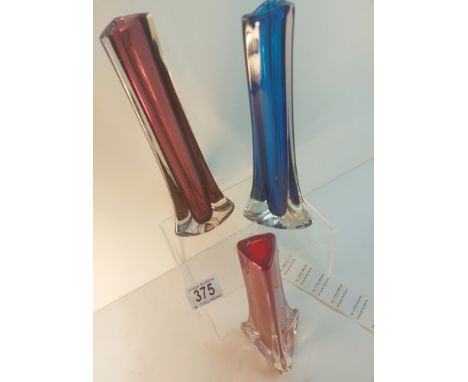 3 Whitefriars G Baxter bud vases 