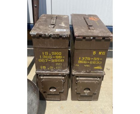 4 metal ammunition boxes