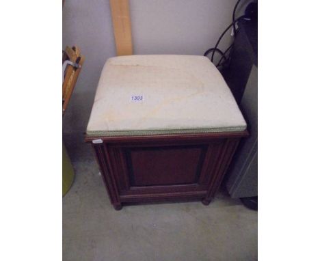 An Edwardian mahogany stool/storage box/planter/commode.