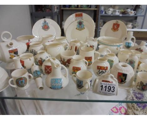 Approximately 40 pieces of Goss crested china.