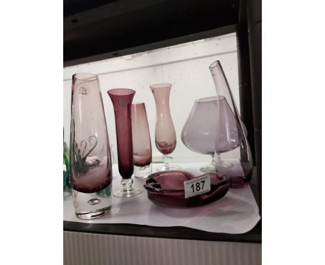 A Whitefriars vase &amp;  other Murano 