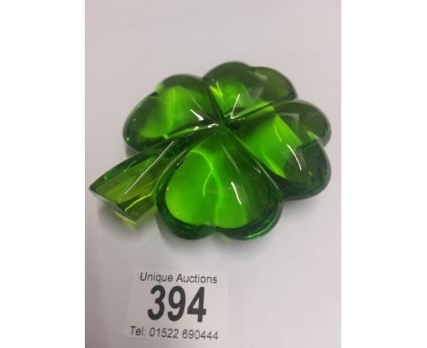 A Baccarat four leaf clover paperweight 