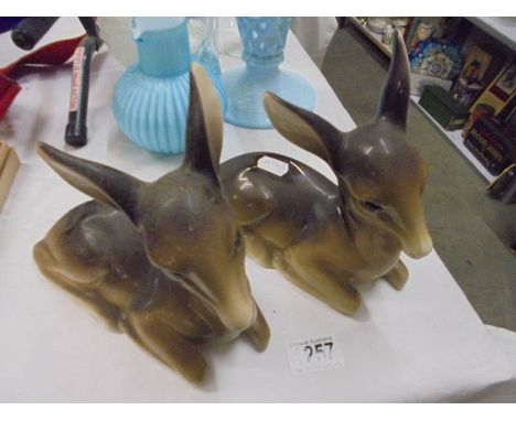 A pair of large Midwinter ceramic Bambi deers.