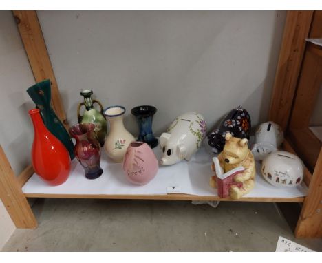 A large quantity of ceramics including a hand painted pig Sylvac 