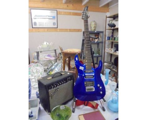A Vester electric guitar with a Fender amplifier (no leads and untested).
