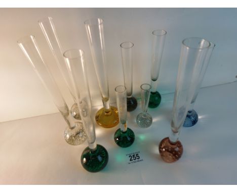 10 Whitefriars blub vases 