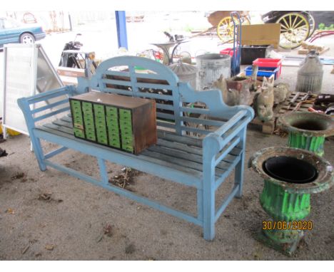 PAINTED WOODEN GARDEN BENCH, LENGTH APPROX 5FT