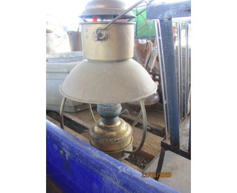 BRASS HANGING OIL LAMP