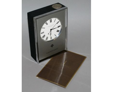 A PATEK PHILIPPE NAVIQUARTZ PORTABLE QUARTZ CHRONOMETER operating on standard flashlight batteries, the dial with Roman numer