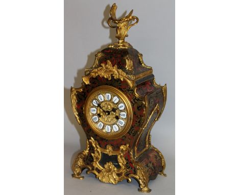A 19TH CENTURY FRENCH BOULLE BRACKET CLOCK with eight day movement. 16ins high.