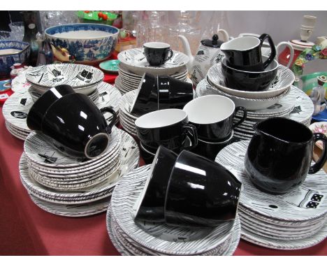 A Large Collection of Ridgeway Homemaker, pre and post 1962 back stamps, plates, bowls, dinner plates, cups and saucers (with