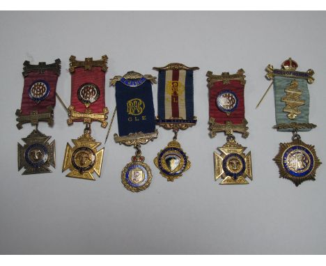 A Collection of Assorted Hallmarked Silver Gilt and Other RAOB Medallions, including "Bro William Ward Albert Edward Lodge No