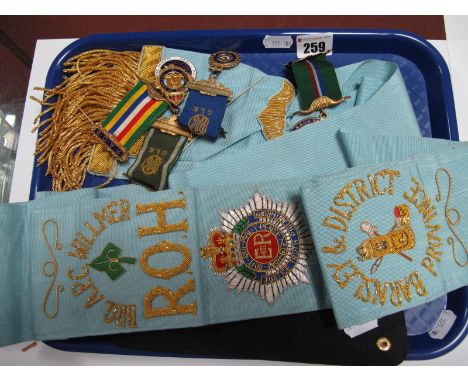 Barnsley & District Province Reg Hall Lodge No. 10514 Bro. A.P.C. Willmer R.O.H Blue Sash; together with medallion "Grand Lod