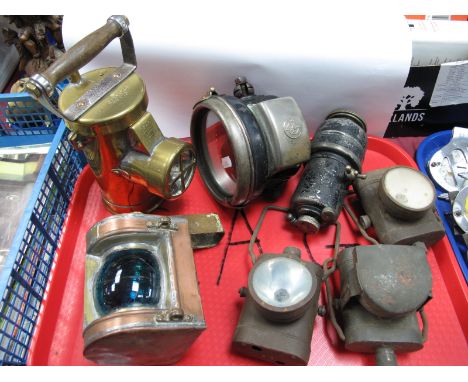 Ceag Inspection Lamp, King of the Road lamp, small ships lamp, three others:- One Tray 