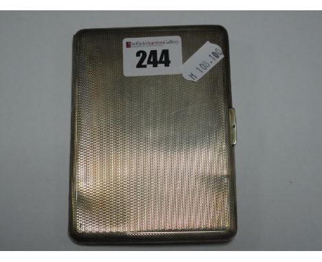 A Chester Hallmarked Silver Cigarette Case, allover engine turned.