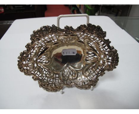 A Decorative Victorian Hallmarked Silver Footed Dish, of openwork design, raised on pierced base, 15.5cm diameter, London 189