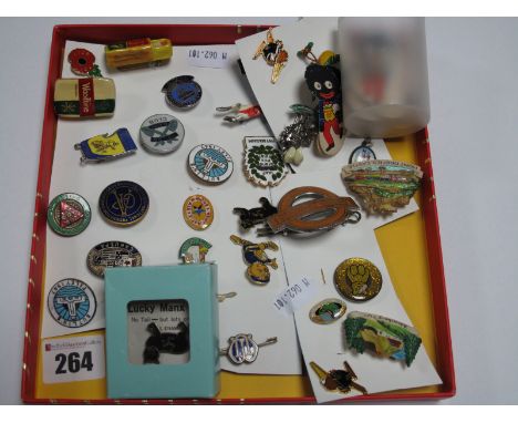 Enamel and Other Badges, including London Transport, Butlin's Filey 1947, Sheffield Speedway, Young Blades Club, novelty Swan