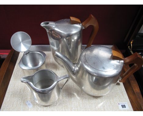 Picquot Ware Four Piece Tea Service, and matching tray.