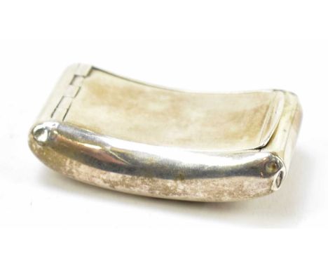 HILLIARD &amp; THOMASON; a Victorian hallmarked silver snuff box of curved form, Birmingham 1892, approx weight 1.09ozt/33g.