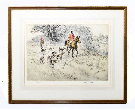 X HENRY WILKINSON; limited edition colour print, 'Going to Cover', signed in pencil, 97/100, with Unicorn Gallery label verso