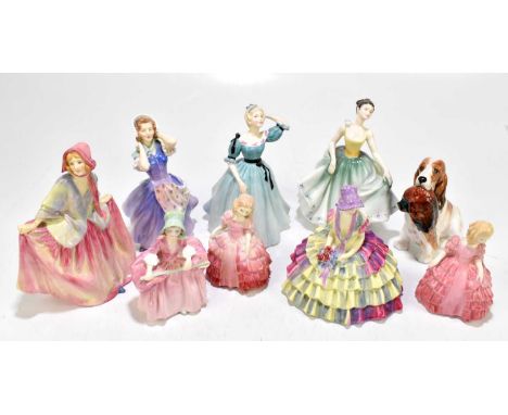 ROYAL DOULTON; seven assorted figures comprising HN1330 'Sweet Anne' (af), HN2111 'Betsy', HN2440 'Cynthia', HN1470 'Chloe', 