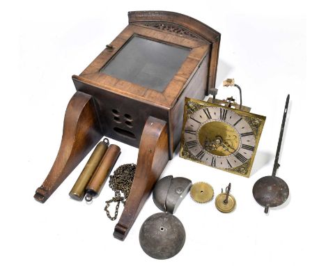 JOHN SMART, LONDON; an 18th century wall clock, the brass face set with silvered chapter ring bearing Roman numerals, fitted 