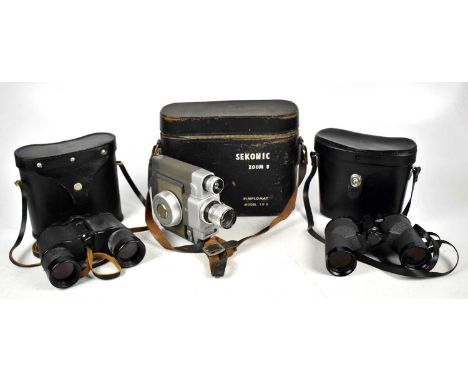 SEKONIC; a Zoom new model 8 cine camera model 100, together with two pairs of cased binoculars including a Swift pair (3).