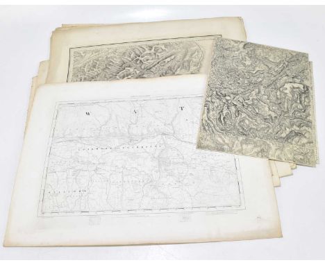 ORDNANCE SURVEY; a collection of forty 19th century engraved maps of England and Wales including Sheffield, with four cut map