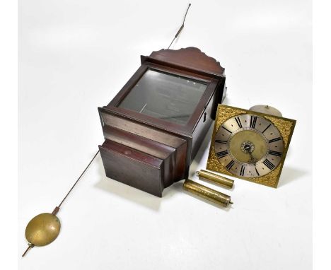 WEBSTER SALOP; an 18th century wall clock, the brass face set with silvered chapter ring bearing Roman numerals, signed, fitt