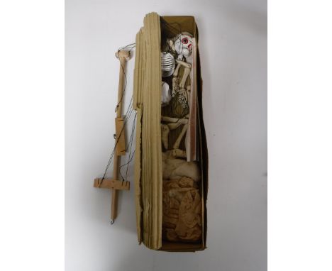 A large boxed Pelham puppet, Skeleton