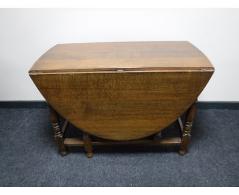 An oak gate leg table