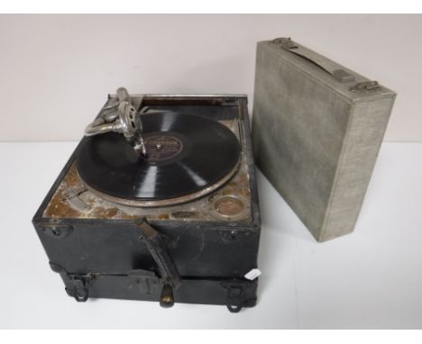 An early twentieth century table top record player