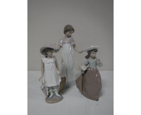 Three Nao figures, Girl with Parasol etc