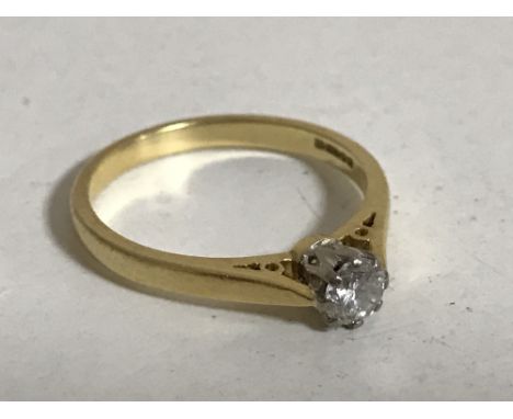 An 18ct gold diamond solitaire ring, approximately 0.25ct, size M.