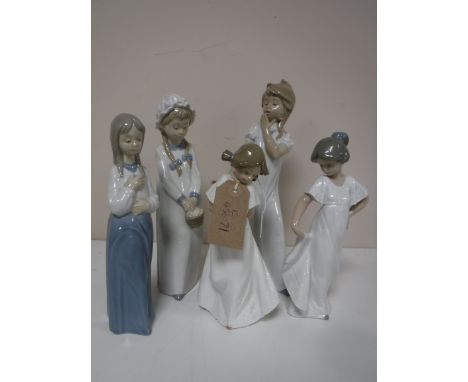 Five Nao figures, Girl in White Dress etc