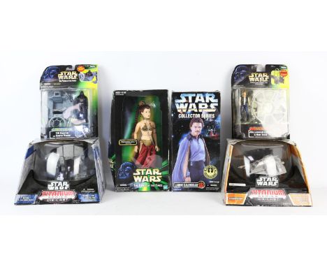 A quantity of Star Wars collectable merchandise including; Four Kenner Collector Series figures,  two Titanium series die-cas