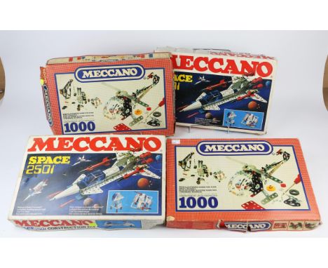 A vintage Meccano Space 2501 set (x2) and a Meccano 1000 construction set (x2) along with a large quantity of Meccano parts a