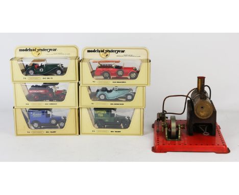 A quantity on Lledo Models of Yesteryear die-cast vehicles, boxed and a vintage Mamod steam engine. (qty)
