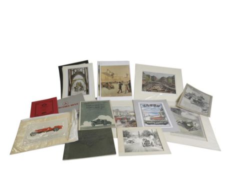 A LARGE PHOTOGRAPH ALBUM featuring pre-war Mercedes-Benz, a reprint sales brochure, an instruction book (well- worn) for Type