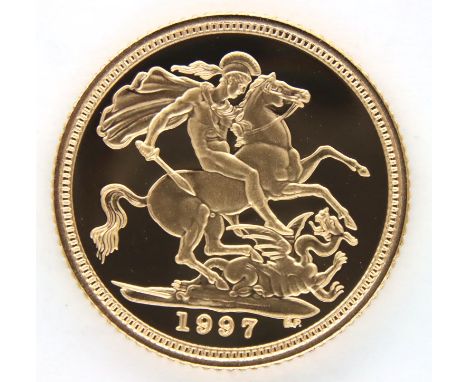 1997 proof half sovereign of Elizabeth II, boxed and encapsulated. P&amp;P Group 1 (£14+VAT for the first lot and £1+VAT for 